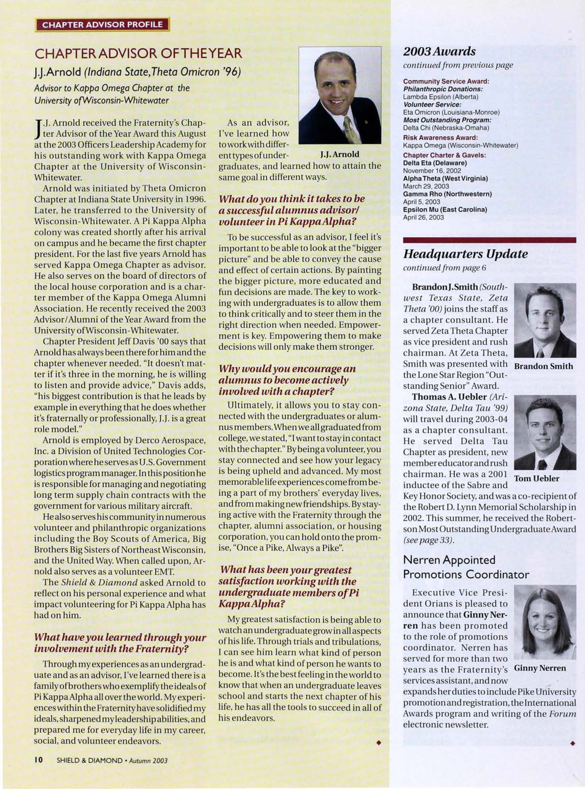 Headquarters Update: Executive Vice President Announces New recruitment Department, Continued